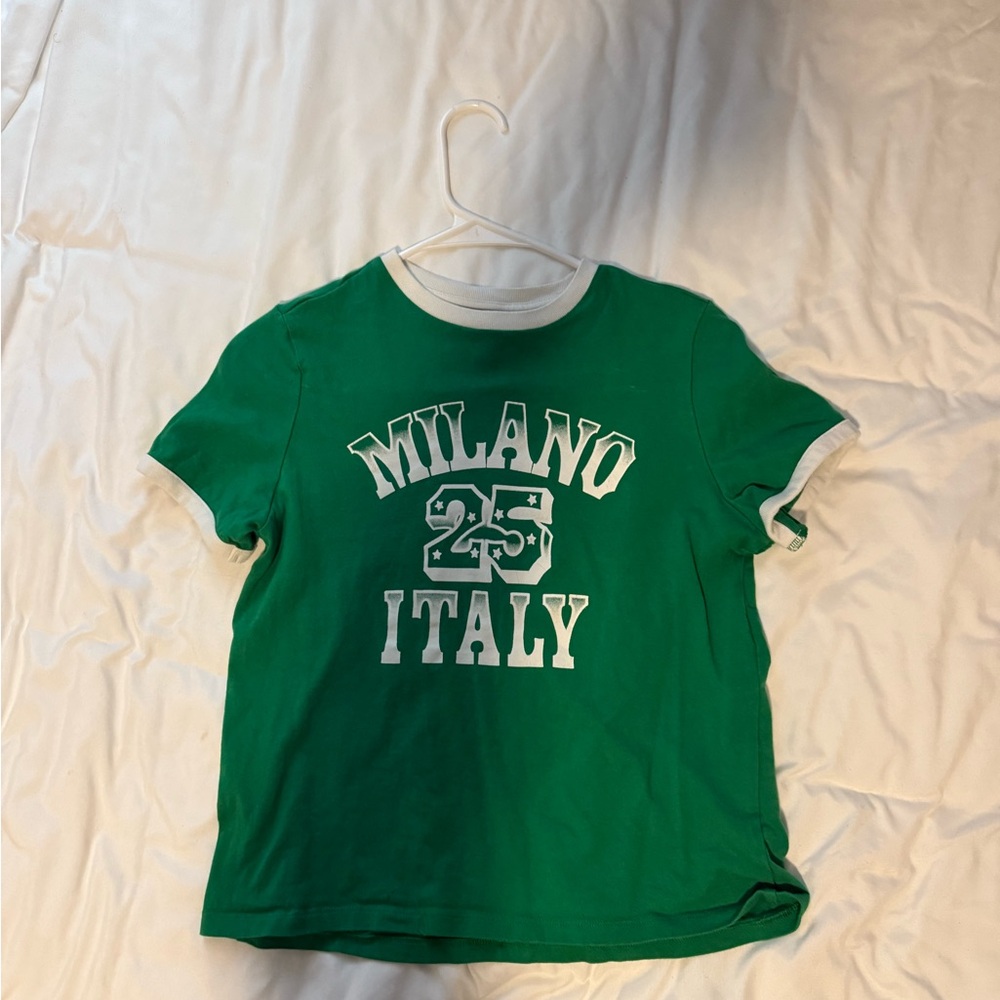 H&M Green Milano Italy Baby Tee style Shirt